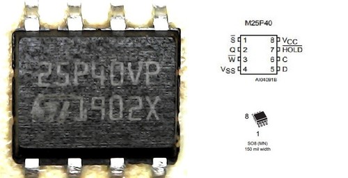 Flash memory m25p40 vmn6tp - flash, m25p40-vmn6tp
